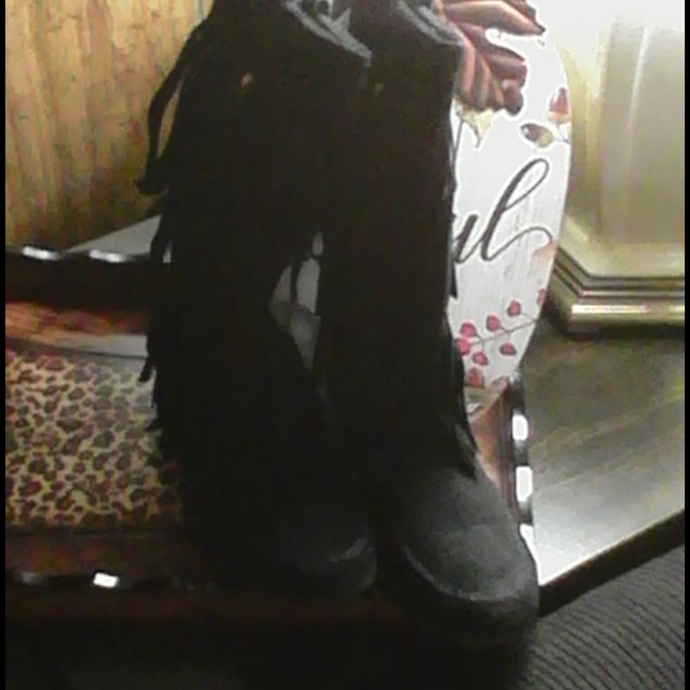 Rampage Boots,Black,Fringe,Suede look  Size 9